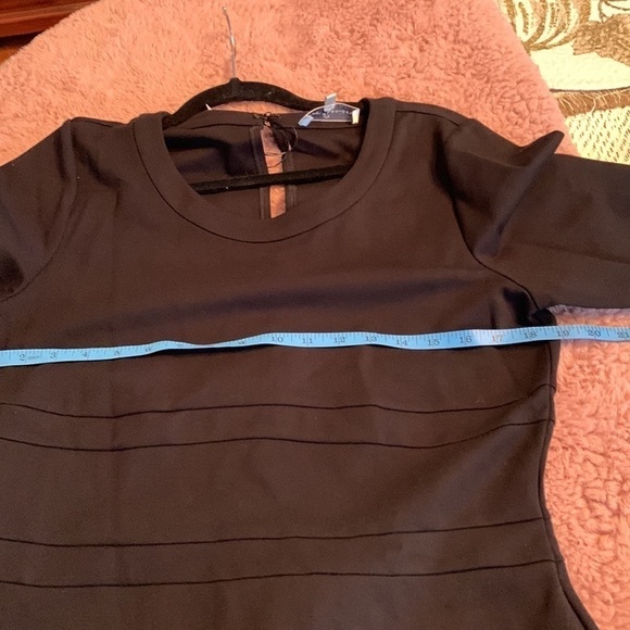 NWT Staci Snider Black Asymmetrical Hem Dress with Stretch! Keyhole Back/A-line! - Picture 7 of 9